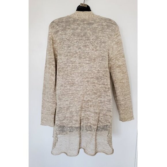 Eileen Fisher Linen Blend Open Front Cardigan Sweater Sz M Capsule Wardrobe Chic - Picture 3 of 8